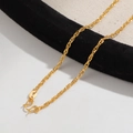 Waterproof gold-plated titanium steel Chopin chain with durable S-hook clasp - Double Buckle Chain / 45cm / Gold