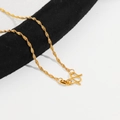 Golden titanium steel twisted wave chain necklace with a secure S-hook closure - M-buckle Twist Chain / 45cm / Gold