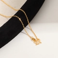 Golden titanium steel cable chain with S-hook clasp and mirror finish texture - M-buckle Cut-edge Chain / 45cm / Gold