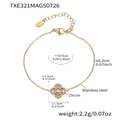 Dettaglio del bracciale a quadrifoglio dorato con zirconi e chiusura in acciaio inossidabile - Bracciale Quadrifoglio Oro con Zirconia (TXE321)
