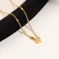Golden titanium steel Chopard chain with oval beads and secure M-clasp closure - M-buckle Curb Chain / 45cm / Gold