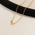 Minimalist gold-plated titanium steel necklace featuring a durable S-hook clasp closure - Shimmer O-Chain / 45cm / Gold