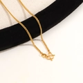 Polished gold plated titanium steel wheat chain necklace with classic S-hook clasp detail - New Chopin Chain / 45cm / Gold