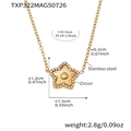 Dettagli sulle dimensioni della collana a stella in acciaio inossidabile placcata oro 18k - Collana Stella Oro con Zirconia (TXP322)