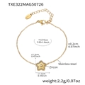 Vista macro del bracciale a stella placcato oro 18k con zircone e incisione S.Steel - Bracciale Stella Oro con Zirconia (TXE322)