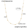 Collana a catena con sfere in acciaio inossidabile dorato e misure dettagliate - Collana di perle / 41+5cm / Oro