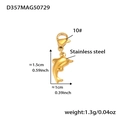 Ciondolo a delfino in acciaio inossidabile placcato oro 18k con chiusura a moschettone - Ciondolo Delfino Solo (Senza Catena) (D357) / 2 Pezzi/Set / Oro