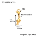 Ciondolo a forma di balena in acciaio inossidabile placcato oro con chiusura a moschettone - Ciondolo Pesce (D358) / 2 Pezzi/Set / Oro