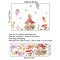 Wandsticker mit Pilzfee und Schmetterlingen für Kinderzimmer-Wanddekoration Set - 30x90cm