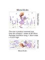 Detail view of lavender butterfly wall stickers showing layout and size dimensions - Lavender Girl / 30*90cm