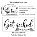 Detaillierte Maße des Get Naked Wandtattoo mit 45x30cm Erhalt und 58x22cm Endgröße am Wand - 30*45cm