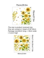 Dettagli dimensionali degli adesivi murali con girasoli e farfalle su sfondo bianco - 30cm*60cm*2 Fogli