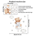 Cartoon bear and clouds wall sticker set for light switch decoration in bedroom - Bear Stars Style (MS8348)