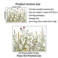Size chart showing product receive and finished dimensions for floral wall stickers - 25*35cm