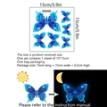 Lichtgevende blauwe vlinder muurstickers met dag- en nachtweergave voor decoratie - Geometrische Lijn Vlinder Stijl (4977008293659) / 15*15cm*1PCS / Blauw