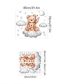 Adesivi murali orsetto con stelle e luna stile acquerello, misura finale 80x70cm per bimbi - 30*60cm-2 Fogli