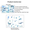 Adesivi murali oceano blu con balene e meduse, dimensioni finali 80x57cm - 30*50cm