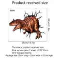 Tabella taglie adesivo da parete dinosauro 3D con dimensioni 30x35cm e imballaggio - Stile Carnotaurus (MS4269A)