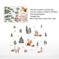 Guide des tailles de stickers muraux animaux forêt montrant les dimensions réelles et finales - 30*90cm*2pcs