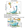 Adesivi murali con dinosauri e mongolfiere per decorare la cameretta dei bambini - 30*90cm*2pz