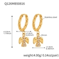 Golden stainless steel angel hoop earrings with 5A zircon inlay and 3cm total height - Large Hoop Style (Q126)
