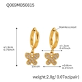 Boucles d'oreilles papillon en acier inoxydable doré avec zircons sertis en micro-pavé - Q069-Boucles d'oreilles Papillon Doré Zircon