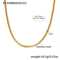 Gold stainless steel O-chain necklace featuring detailed size and weight specifications - 41+5cm / Gold Woven Chain (P1249)