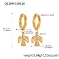 Goldene Edelstahlohrringe in Engelform mit 5A Zirkonia-Flügeln und kreativem Design - Breiter Creolen-Stil (Q130)