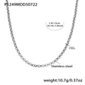 Silver stainless steel circle chain necklace with dimensions 41 plus 5cm length and 10.7g weight - 41+5cm / Silver Woven Chain (P1249)