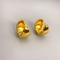 Orecchini a cerchio minimalisti in ottone placcato oro 18K con design a goccia spesso - Oro