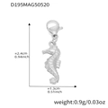 Polished silver seahorse pendant charm for necklaces and bracelets, height 2.4cm 0.94in - Steel Seahorse Pendant (D195)