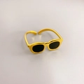 Unique gold sunglasses shaped ring with black enamel finish in minimalist trendy style - Adjustable Open Ring / Glasses Shaped Ring