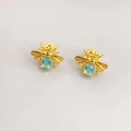 Orecchini a perno a forma di ape dorata con strass sfumati blu e verdi - Strass Azzurro (4815319677563) / Blu Chiaro