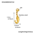 Golden stainless steel shrimp charm with 10# lobster clasp for DIY ocean jewelry - Gold Shrimp Pendant (D342)