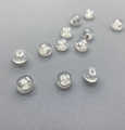 Silicone earring backs with silver metal core replacements for stud earrings - Silver