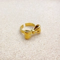 Strukturierter goldener Schleifenring mit 18K Vergoldung und verstellbarem Band - Glatter Bogen-Stil