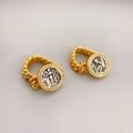 Böhmische gedrehte Seilringe mit geprägten Vintage-Münzanhängern in Gold und Silber - US 7 / Ganzkörper-Relief