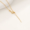 18K gold plated titanium steel adjustable snake chain necklace with sliding bead closure - 05-Universal Round Clasp Round Snake Chain Gold