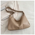 Sac hobo minimaliste en cuir PU kaki avec bandoulière réglable et finition mate lisse - Kaki