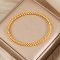 Minimalist gold finish bead bracelet with intricate spiral texture engraving for women - Continuous Spiral Texture Bead Style (SZ77) / Gold
