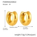 Polished 18k gold plated stainless steel chunky hoop earrings in medium 1.5cm size - M (10mm) / Gold