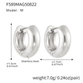 Silver stainless steel hoop earrings variant with 1.5cm height and 1.7cm width - M (10mm) / Steel