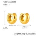 Minimalist small 18k gold plated stainless steel chunky hoop earrings in S size pair - S (8mm) / Gold