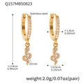 18k gold plated stainless steel hoop earrings with sparkling zircon snake pendants - Small Snake Hook Pendant (Q157)