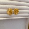 Polished gold bean chain tassel earrings with minimalist fireworks cluster design - Gold