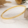 Elegant gold-plated bangle for women featuring micro-paved cubic zirconia accents - Micro Pave Stone Half Bangle - Gold
