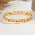 Lussuoso bracciale placcato oro a foglia con pavé di zirconi bianchi scintillanti - Bracciale Foglia con Pavé di Pietre - Oro
