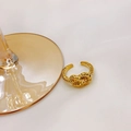 Eleganter 18K vergoldeter Ring mit Knotendesign und glatter Oberfläche, verstellbar - Knoten-Ring