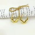 Orecchini moderni placcati oro 18K con perla bianca e design curvo astratto per donna - Oro 18K