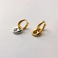 Zweifarbige vergoldete Schweinenase-Ohrringe in Gold und Silber mit poliertem Glanz - Gemischte Farben